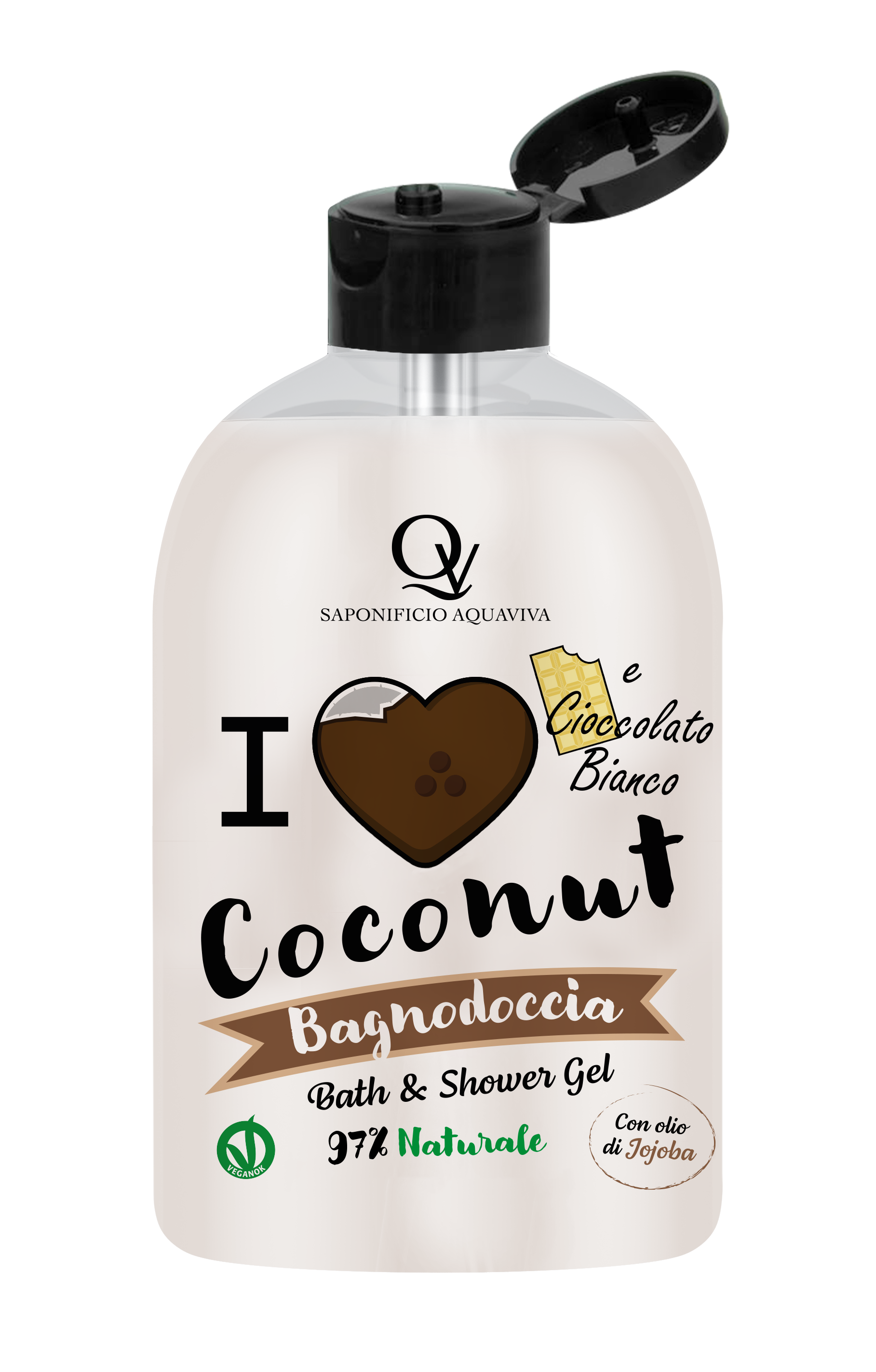 Bagnodoccia: Cocco e Cioccolato Bianco 100% Vegan Saponificio Aquaviva