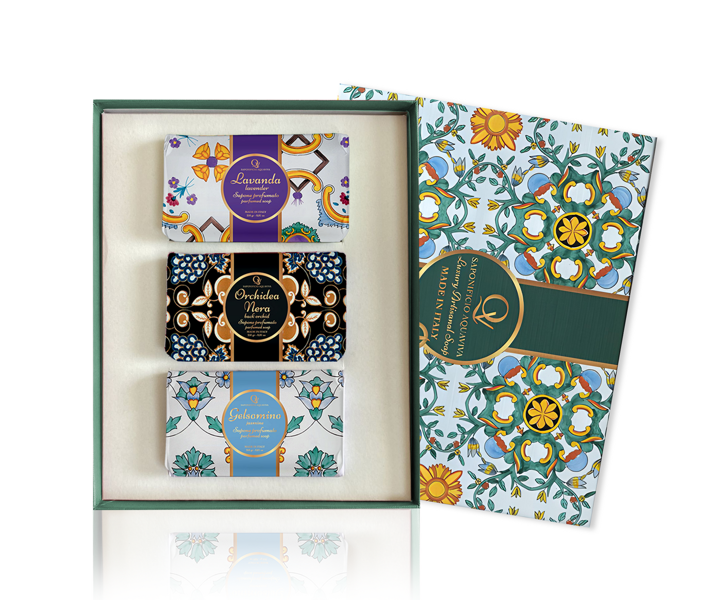 Confezione Regalo "Vietri" Cofanetto Verde Saponificio Aquaviva