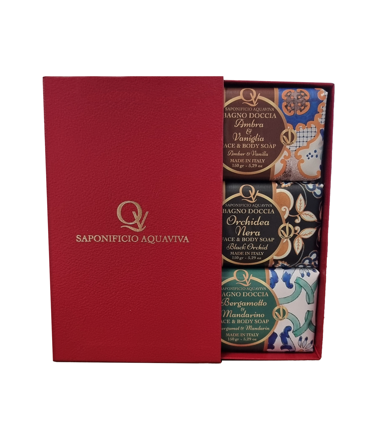 Confezione Vietri Cassetto Rosso Vegan Saponificio Aquaviva