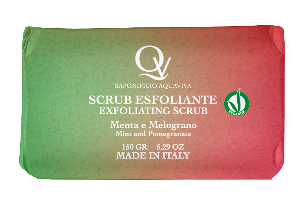 Sapone Scrub Esfoliante Menta e Melograno Saponificio Aquaviva