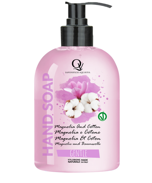 Sapone Mani Gentle alla Magnolia e Cotone 100% Vegan Saponificio Aquaviva